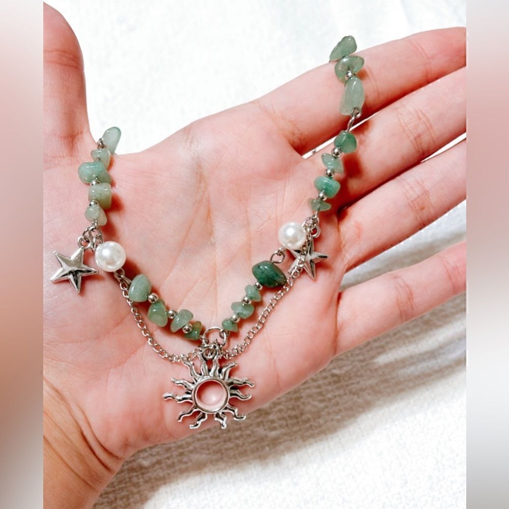 Beaded sun necklace M179 - Picture 4 of 4